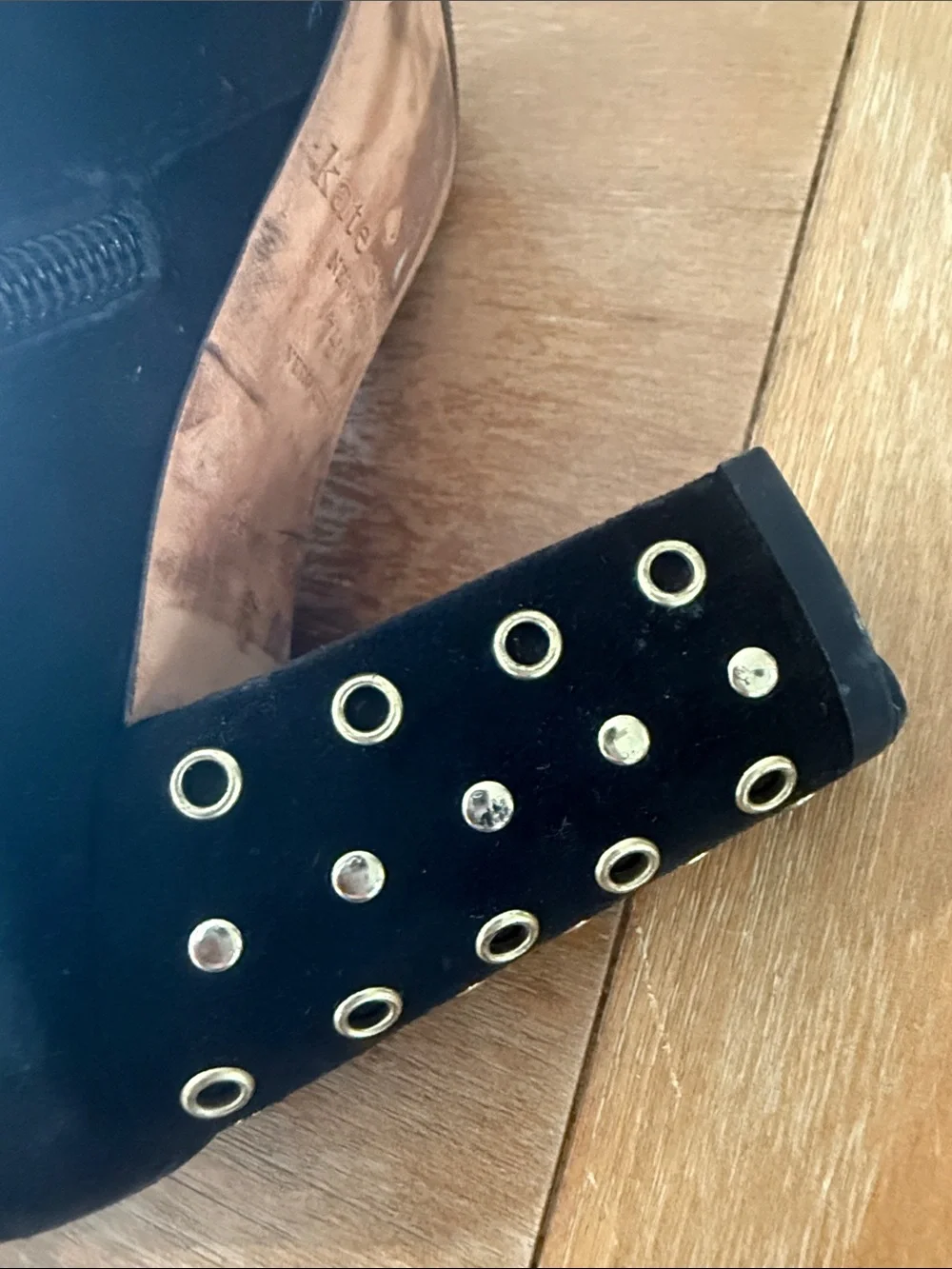 Kate Spade Black Suede Studded Ankle Booties - Size 7.5